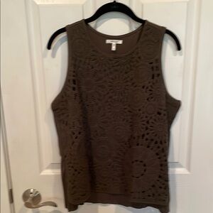 Maurices dark forest green Lace Tank Top